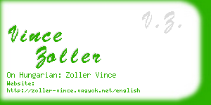 vince zoller business card